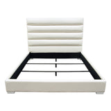 Bardot White Leatherette Queen Bed - Ornate Home