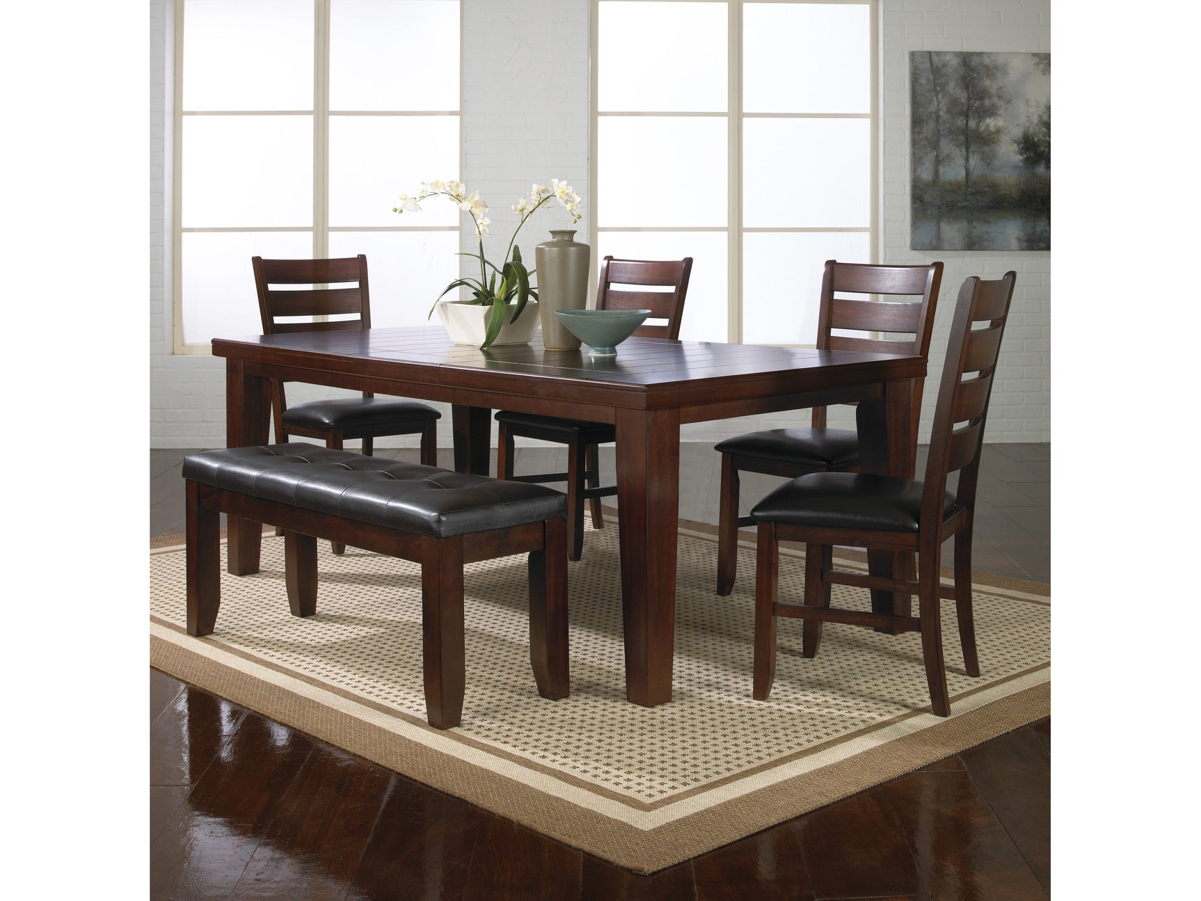 Bardstown Cherry Brown Extendable Dining Set - Ornate Home