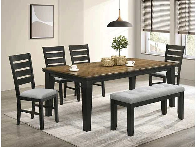 Bardstown Dark Wheat & Charcoal Black Dining Room Sets - Ornate Home