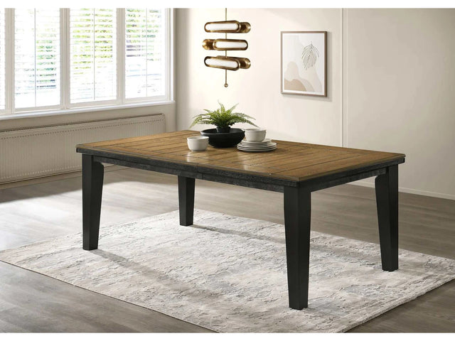 Bardstown Dark Wheat & Charcoal Black Dining Table - Ornate Home