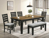 Bardstown Dark Wheat & Charcoal Black Dining Table - Ornate Home
