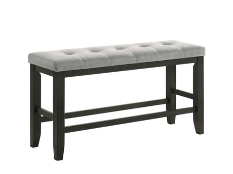 Bardstown Gray & Charcoal Black Counter Height Dining Bench - Ornate Home
