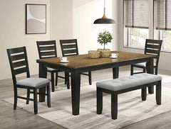 Bardstown Gray & Charcoal Black Dining Bench - Ornate Home