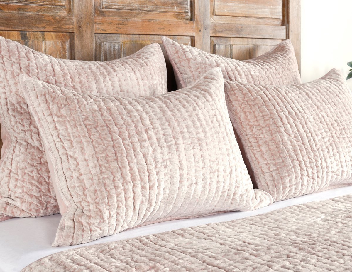 Bari Bliss Pink Velvet Quilt Collection - Ornate Home