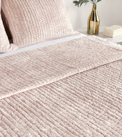 Bari Bliss Pink Velvet Quilt Collection - Ornate Home