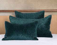 Bari Emerald Velvet Quilt Collection - Ornate Home