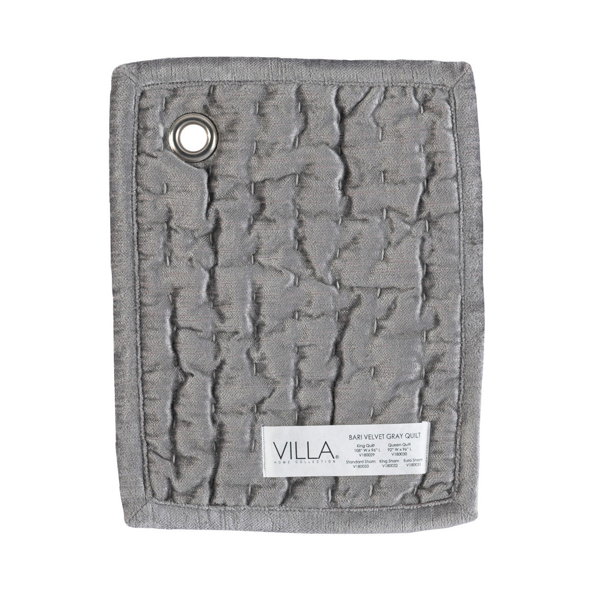 Bari Gray Velvet Quilt Collection - Ornate Home