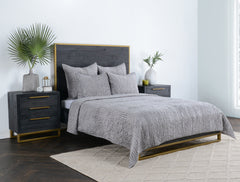 Bari Gray Velvet Quilt Collection - Ornate Home