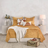 Bari Honey Gold Velvet Quilt Collection - Ornate Home