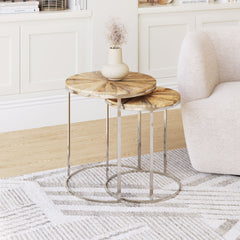 Bari Natural Nesting Table Set (2-Piece) - Ornate Home