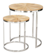 Bari Natural Nesting Table Set (2-Piece) - Ornate Home