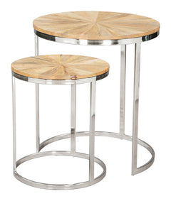 Bari Natural Nesting Table Set (2-Piece) - Ornate Home