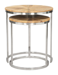 Bari Natural Nesting Table Set (2-Piece) - Ornate Home