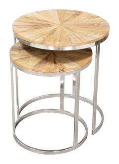 Bari Natural Nesting Table Set (2-Piece) - Ornate Home