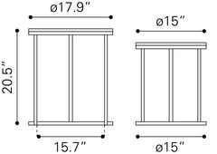 Bari Natural Nesting Table Set (2-Piece) - Ornate Home