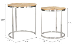 Bari Natural Nesting Table Set (2-Piece) - Ornate Home