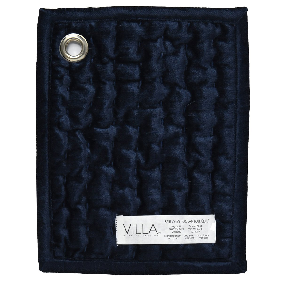 Bari Ocean Blue Velvet Quilt Collection - Ornate Home
