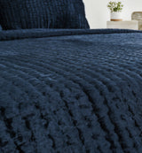 Bari Ocean Blue Velvet Quilt Collection - Ornate Home