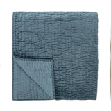 Bari Stone Blue Velvet Quilt Collection - Ornate Home
