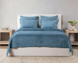 Bari Stone Blue Velvet Quilt Collection - Ornate Home