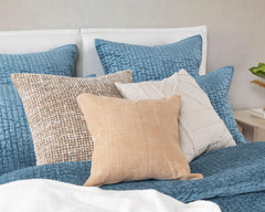 Bari Stone Blue Velvet Quilt Collection - Ornate Home