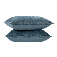 Bari Stone Blue Velvet Quilt Collection - Ornate Home