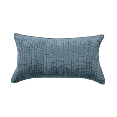 Bari Stone Blue Velvet Quilt Collection - Ornate Home