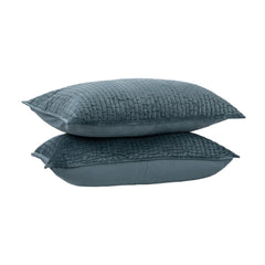 Bari Stone Blue Velvet Quilt Collection - Ornate Home