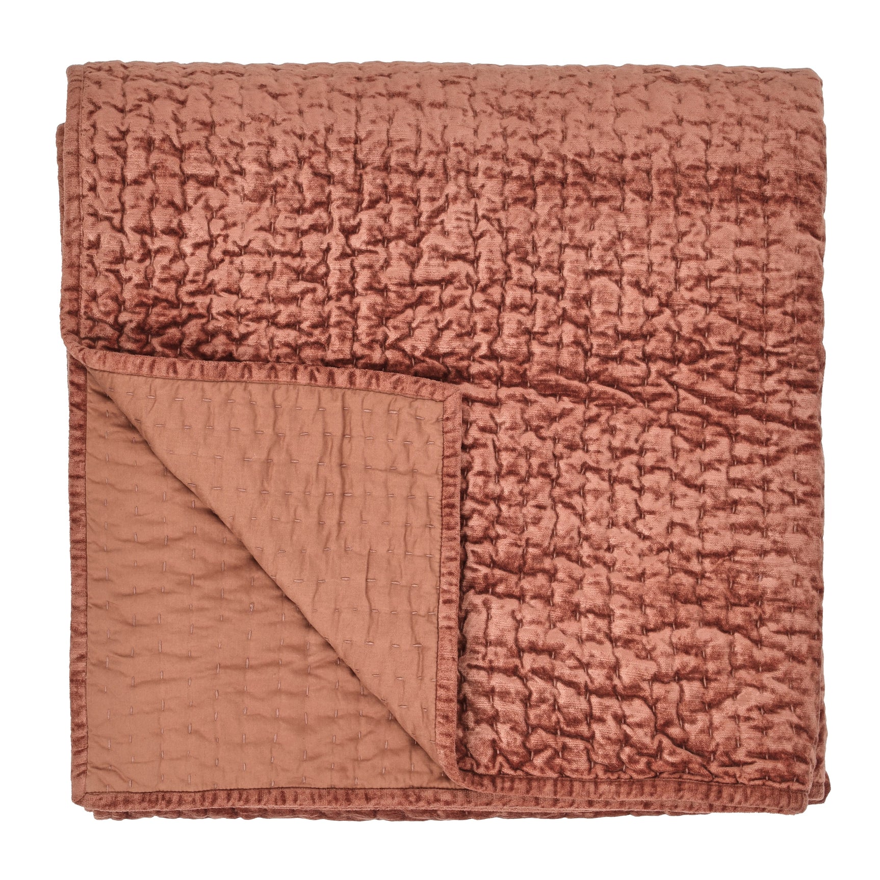 Bari Terracotta Velvet Quilt Collection - Ornate Home