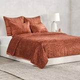 Bari Terracotta Velvet Quilt Collection - Ornate Home