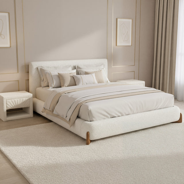 Baris Ivory King Bed - Ornate Home