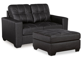 Barlin Mills Carbon Loveseat and Oversized Ottoman (Online Special Price) - Ornate Home