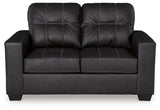 Barlin Mills Carbon Loveseat and Oversized Ottoman (Online Special Price) - Ornate Home