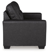 Barlin Mills Carbon Loveseat and Oversized Ottoman (Online Special Price) - Ornate Home
