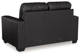 Barlin Mills Carbon Loveseat and Oversized Ottoman (Online Special Price) - Ornate Home