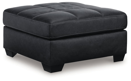 Barlin Mills Carbon Loveseat and Oversized Ottoman - Ornate Home
