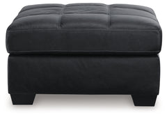 Barlin Mills Carbon Loveseat and Oversized Ottoman - Ornate Home