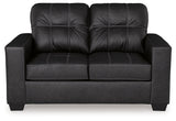 Barlin Mills Carbon Loveseat and Oversized Ottoman - Ornate Home