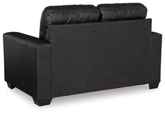 Barlin Mills Carbon Loveseat and Oversized Ottoman - Ornate Home