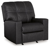 Barlin Mills Carbon Recliner and Oversized Accent Ottoman (Online Special Price) - Ornate Home