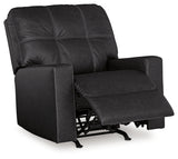 Barlin Mills Carbon Recliner and Oversized Accent Ottoman (Online Special Price) - Ornate Home