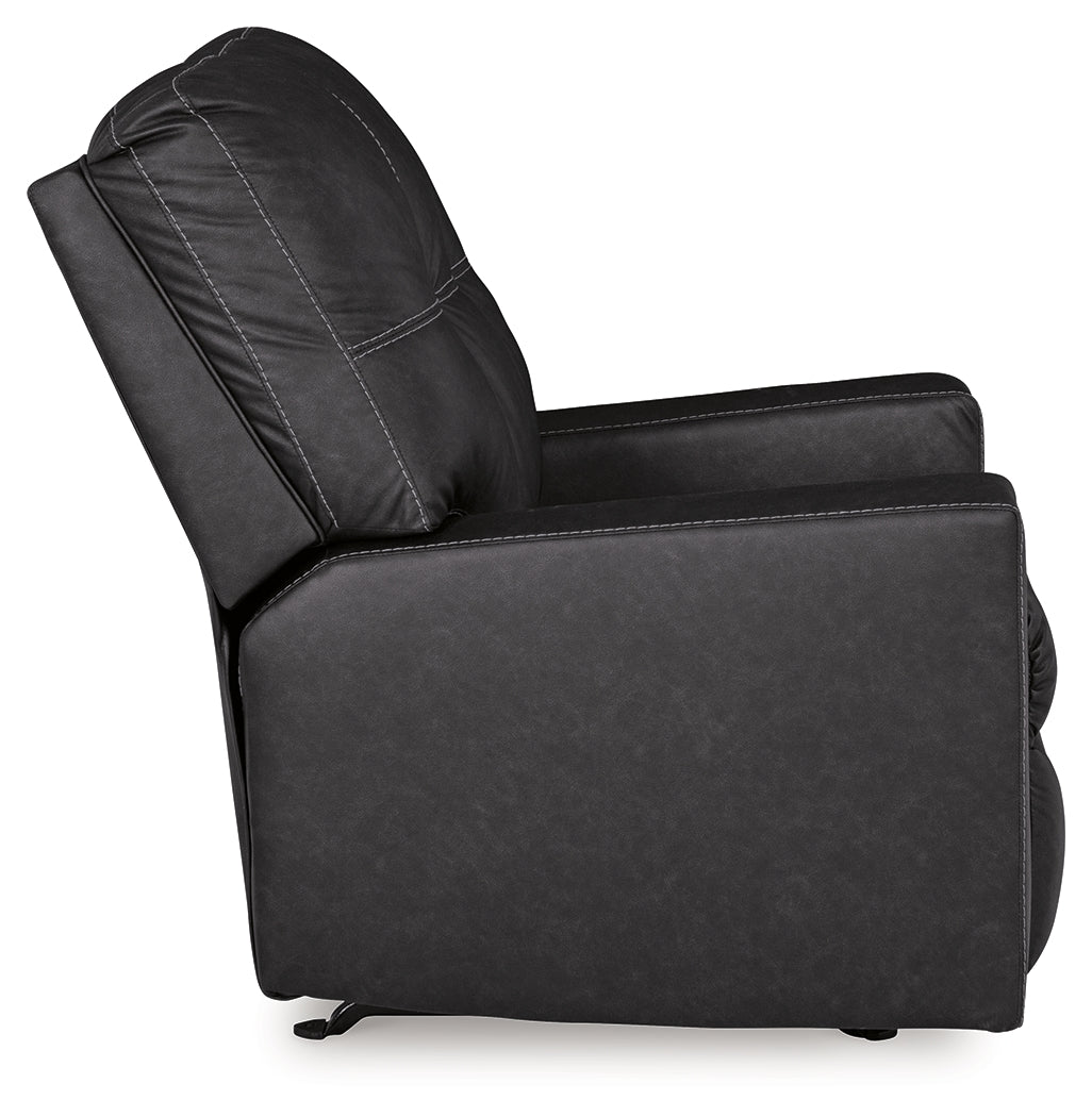 Barlin Mills Carbon Recliner and Oversized Accent Ottoman (Online Special Price) - Ornate Home