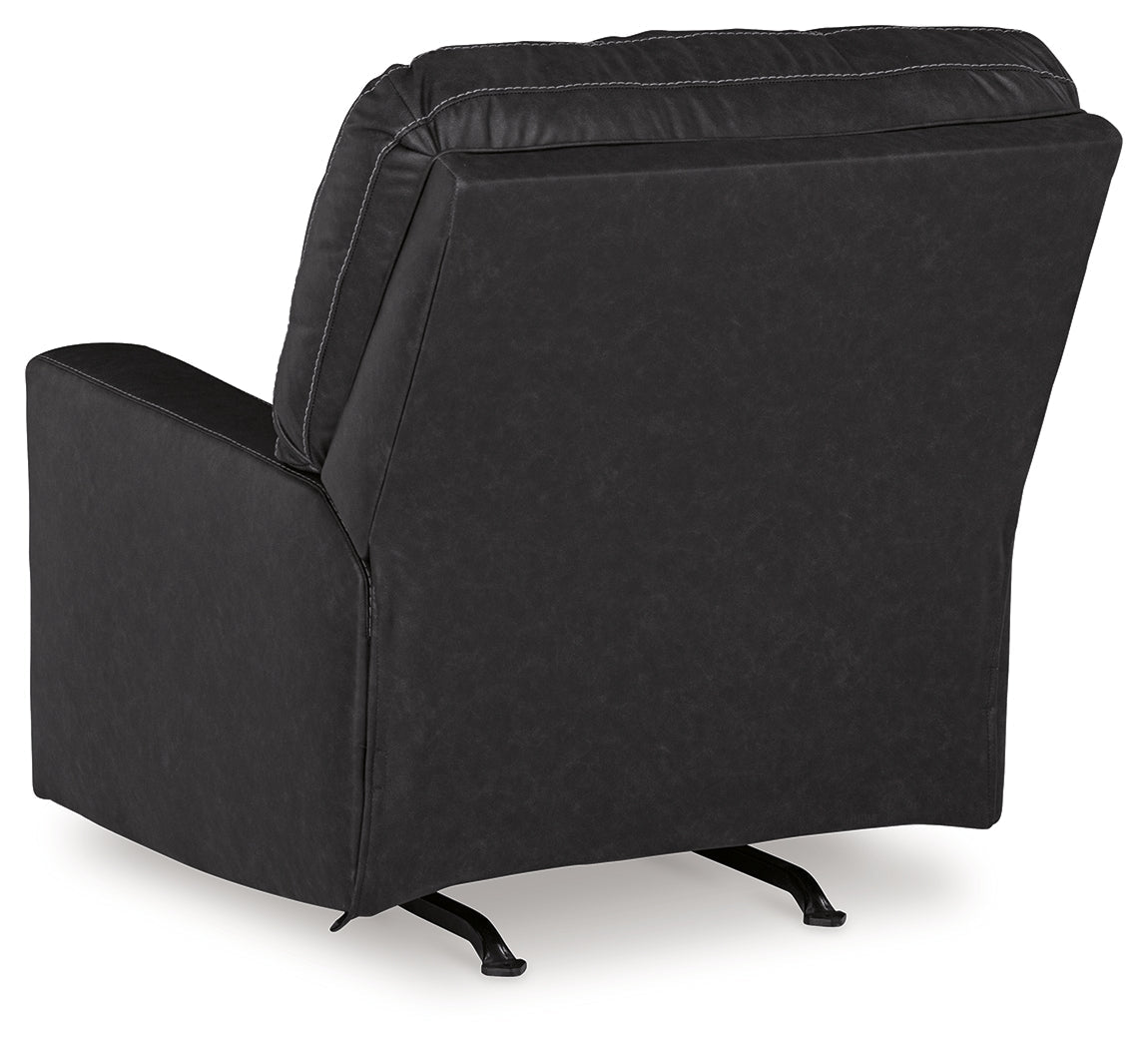 Barlin Mills Carbon Recliner and Oversized Accent Ottoman (Online Special Price) - Ornate Home