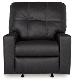 Barlin Mills Carbon Recliner and Oversized Accent Ottoman - Ornate Home