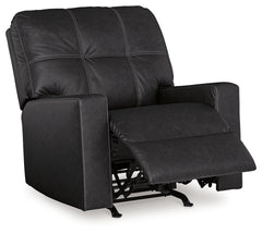 Barlin Mills Carbon Recliner and Oversized Accent Ottoman - Ornate Home
