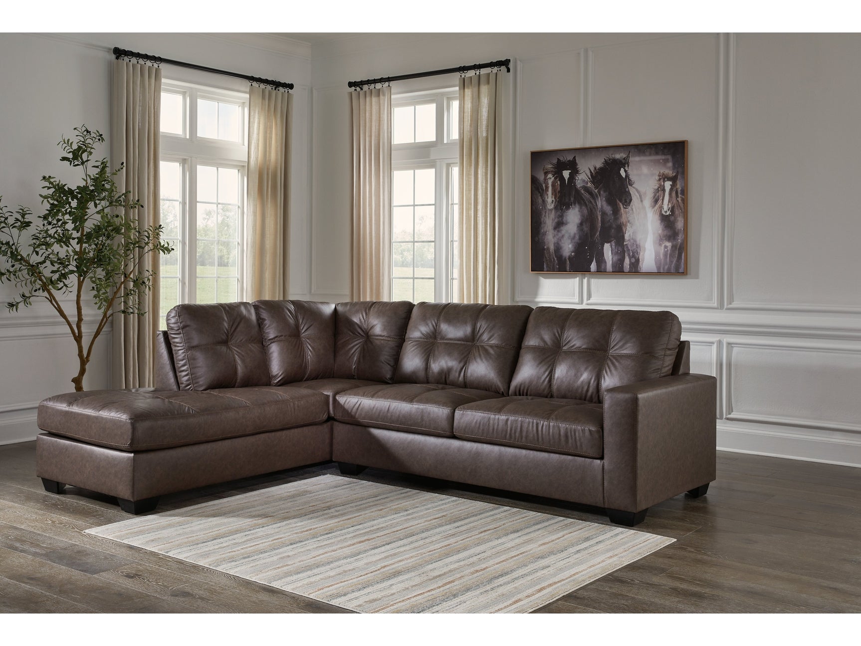 Barlin Mills Umber 2-Piece Sectional with LAF Chaise - Ornate Home