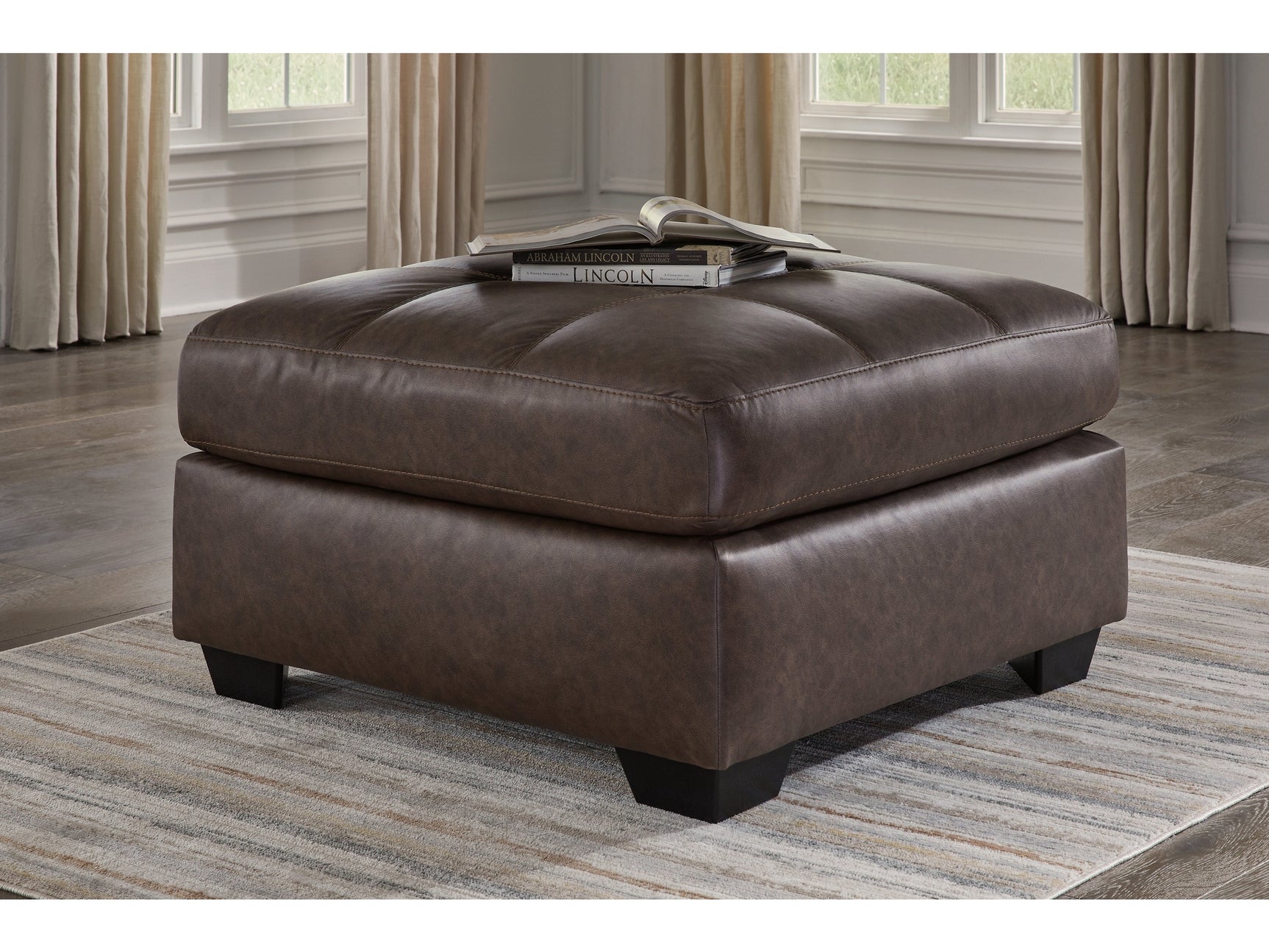 Barlin Mills Umber Oversized Accent Ottoman - Ornate Home