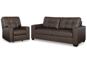 Barlin Mills Umber Sofa and Recliner (Online Special Price) - Ornate Home