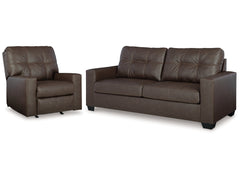 Barlin Mills Umber Sofa and Recliner - Ornate Home