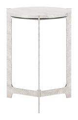 Barmas White & Silver Side Table - Ornate Home